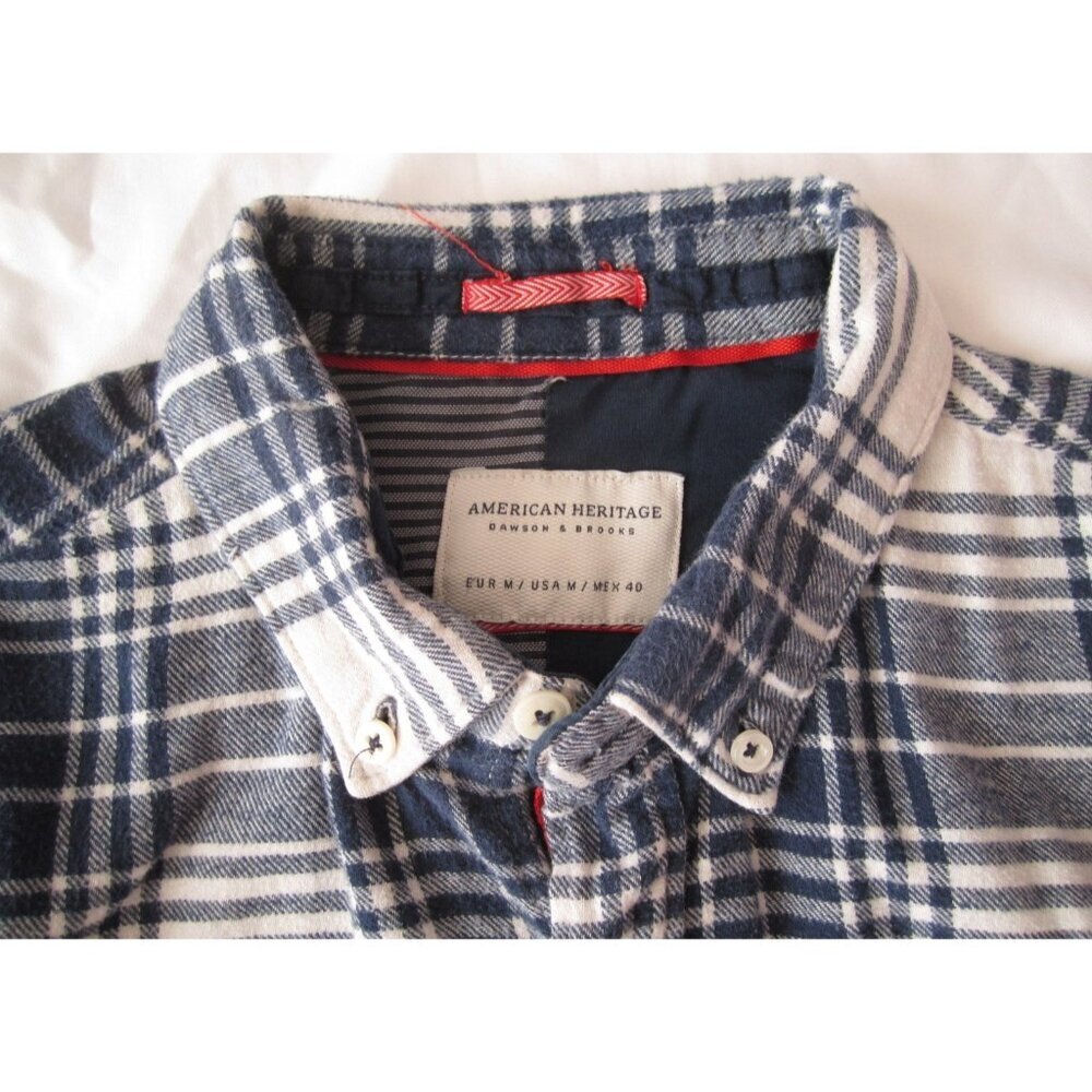 Men's‎ American Heritage Plaid Flannel Button Long Sleeve Shirt Sz M (MT783)